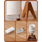 14.2-Inch Wooden Tripod Table Lamp with Linen Fabric Shade for Bedroom, Living Room and Office