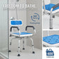 360° Rotating Shower Stool with Padded Seat & Foldable Arms – Height Adjustable Aluminum Bath Chair, 400 lb Capacity