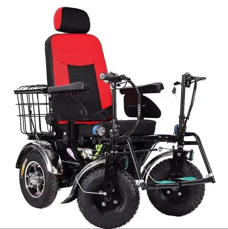 Dual-Handle Four-Wheel Fully Automatic Electric Off-Road Wheelchair