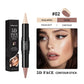 Dual-Ended Contour and Highlighter Stick, Blendable Waterproof Face Makeup for Cheek and Nose Definition