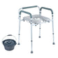 Bedside Commode Chair with Padded Seat & Arms – 7-Level Height Adjustable, 5.8L Removable Bucket, 350 lb Capacity