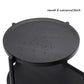 2-Tier Round Side Table with Storage Shelf, Wood Tray Top & Metal Frame, Black