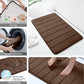 Black Memory Foam Bathroom Mat, Soft Thick Absorbent Bath Rug with Non-Slip Backing, Quick Dry Machine Washable