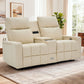 2-Seater Reclining Loveseat Sofa with Massage & Heat – PU Leather Manual Recliner with Cup Holders, Storage & Charging Ports
