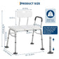 Tub Transfer Bench for Seniors – Height Adjustable Shower Chair with Backrest & Slip-Resistant Feet