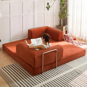 Folding Modular Sofa Bed – Convertible Corduroy Floor Couch & Lounge Mattress for Living Room, Bedroom & Guest Room