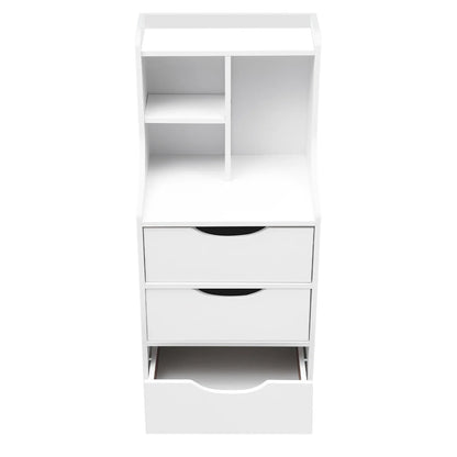 3-Drawer Tall Nightstand, 33.46-Inch Vertical Bedside Storage Cabinet, 27.56 lb Capacity for Bedroom & Study