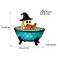 Halloween Ghost Reading in Bathtub Table Lamp, Stained Glass Night Light for Bedroom and Living Room Decor