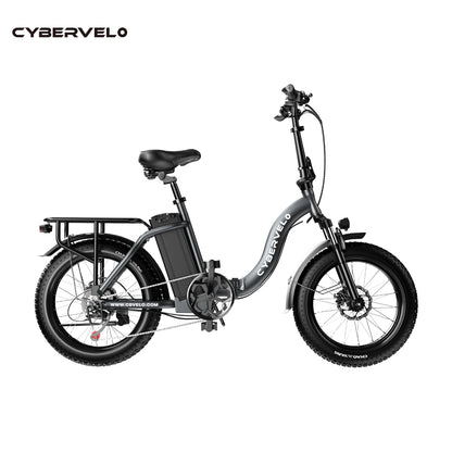 1000W Folding Electric Bike for Adults – 48V 20.8Ah Removable Battery, 20" Fat Tires, Front Suspension & Rear Rack