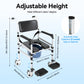 Foldable Rolling Shower Commode Chair with Bidet – 3-Level Height Adjustable, Safety Belt & 4 Locking Wheels, 352 lb Capacity