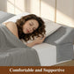 Premium Memory Foam Bed Gap Filler Wedge Pillow – Headboard Backrest Cushion with Washable Cover & Side Pocket for Queen & King Beds
