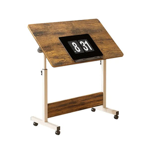 31.5-Inch Height Adjustable Overbed Table with Wheels, Mobile Rolling Laptop Desk for Home Office & Hospital, Black