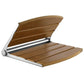 17.7" Wall-Mounted Folding Shower Seat with Backrest – Stainless Steel Fold-Down Bath Bench, 400 lb Capacity