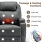 360° Swivel Rocking Recliner Chair with Massage & Heat – Manual Lounge Chair with Remote Control & Cup Holder