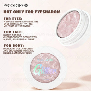 10-Piece Shimmer Eyeshadow and Highlighter Set, Soft Creamy Texture, Glitter Finish