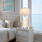 28-Inch Coastal Seashell Table Lamps with Night Light, USB-A and USB-C Charging Ports, Bedside Lighting for Bedroom and Living Room