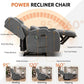 Massage & Heat Recliner Chair with LED Lights, Cup Holders & USB Ports, Upholstered Home Theater Chair