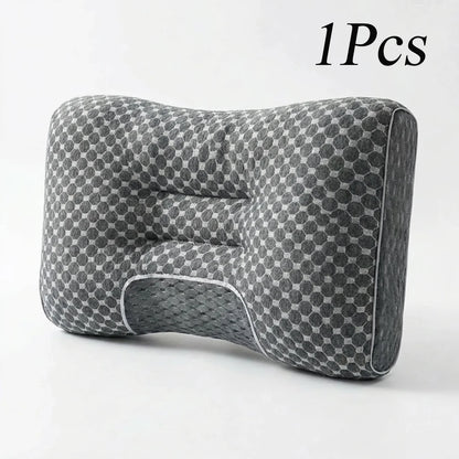 Soybean Fiber Ergonomic Contour Neck Pillow for Side & Back Sleepers, Breathable Head, Neck & Shoulder Support Pillow