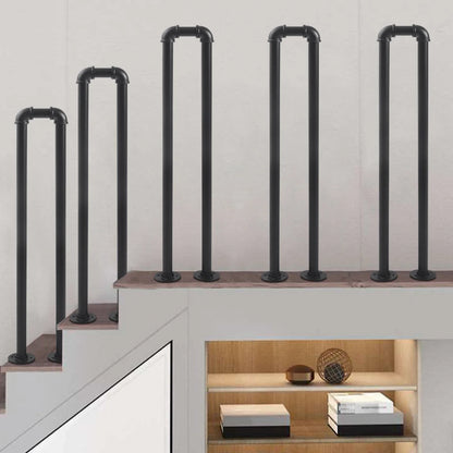Matte Black U-Shaped Stair Handrail – Non-Slip Safety Support Railing, 33.5" Height, 110 lbs Capacity