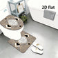 Geometric Gold Line Marble Bathroom Rug Set, Non-Slip Absorbent Bath Mat with Toilet Seat Cover, Decorative Bathroom Set