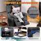Dual Motor Power Lift Recliner Chair with Heat & Massage, Infinite Position Stand Assist Chair with USB, Cup & Phone Holders – Gray