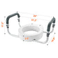 3.5" Raised Toilet Seat with Aluminum Handrails – Elevated Toilet Riser for Standard Round Toilets, 300 lb Capacity