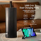 24.5-Inch Table Lamps Set of 2, Modern Striped Touch Bedside Lamps with USB-C and USB-A Charging Ports, 2 Bulbs Included