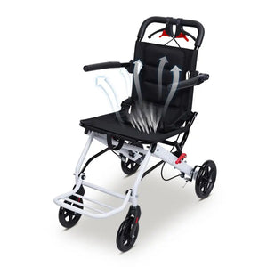 Lightweight Foldable Transport Wheelchair for Adults – Portable Travel Chair with Adjustable Backrest & Safety Belt