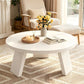 33.5" Round Coffee Table with Wood Grain Top & Angled Legs, Modern Center Table for Living Room & Apartment