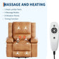 Heavy-Duty Electric Power Lift Recliner Chair with Heat & Massage, PU Leather Stand Assist Chair with Adjustable Backrest & Footrest