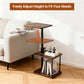 Adjustable C-Shaped Side Table – 360° Swivel, Height Adjustable Laptop Table with 3-Tier Storage for Sofa & Bed