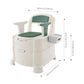 Portable Bedside Commode Chair with Armrests & Backrest – 2 Height Settings, Dual Buckets, 220 lb Capacity