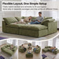 109-Inch Modern L-Shaped Cloud Sectional Sofa – Oversized 3-Seater Deep Seat Chenille Couch with Ottoman, White