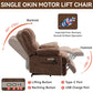 Large Chenille Power Lift Recliner Chair with Wide Seat, High Back, 8-Point Vibration Massage & Lumbar Heat – Brown