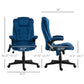 Executive Office Chair with Massage & Heat – 6-Point Vibration Velvet High Back Desk Chair with Reclining Backrest, Dark Blue
