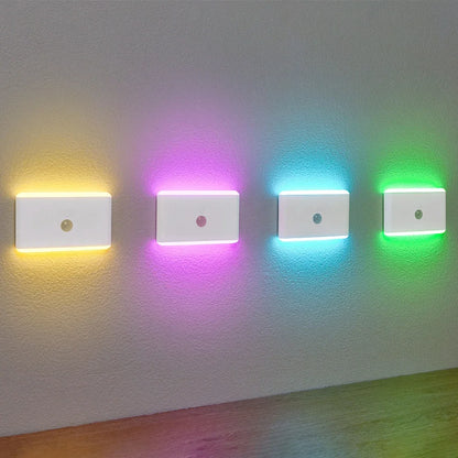 Rechargeable LED Motion Sensor Night Light, USB Charging Color-Changing Ambient Lamp for Bedroom, Hallway & Living Room