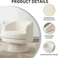 360° Swivel Barrel Accent Chair with Armrests – Modern Sherpa Teddy Upholstered Round Lounge Chair with Curved Back & Soft Cushion