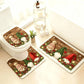 Christmas Gnome Bathroom Rug Set, 3-Piece Non-Slip Absorbent Bath Mat with Toilet Lid Cover & U-Shaped Contour Rug