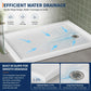 48x32 Inch Acrylic Shower Base Pan, White Non-Slip Low Profile Shower Tray with Left or Right Drain, Waterproof Flange & ABS Drain Assembly