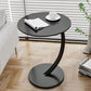 Solid Wood Round Coffee Table with Double-Layer Storage, Modern Living Room Side Table