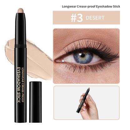 Cream Eyeshadow Stick, Matte and Shimmer Shades, Waterproof Smudge-Resistant Eye Makeup Pencil, 8 Colors Available
