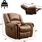 Classic Leather Manual Recliner Chair, Traditional Single Sofa with Padded Arms & Backrest for Living Room