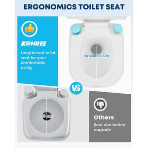 6.34-Gallon Portable Camping Toilet – Large Capacity Leak-Proof Porta Potty with Detachable Waste Tank & Odor Control