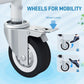 4-in-1 Rolling Shower Commode Chair with Wheels – Portable Bath & Toilet Chair for Seniors and Adults, Black