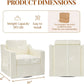 Set of 2 360° Swivel Accent Chairs – Large Upholstered Square Armchairs with Deep Seat for Living Room & Reading Lounge