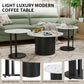 Modern 3-Piece Nesting Coffee Table Set with Faux Marble Tops & Metal Legs for Living Room and Small Spaces