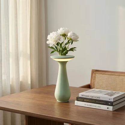 Modern Vase LED Table Lamp, Touch Control, Stepless Dimming, Decorative Flower Vase Bedside Light for Bedroom and Living Room