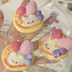Kawaii Bunny Cream Cake Squishy Toy, Slow-Rising Dessert Sensory Squeeze Fidget