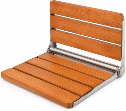 Wall-Mounted Folding Shower Seat – Stainless Steel Fold-Down Bath Bench for Seniors, 400 lb Capacity