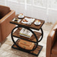 Narrow End Table with 3 Storage Shelves, Industrial Wood Side Table for Sofa, Living Room & Small Spaces